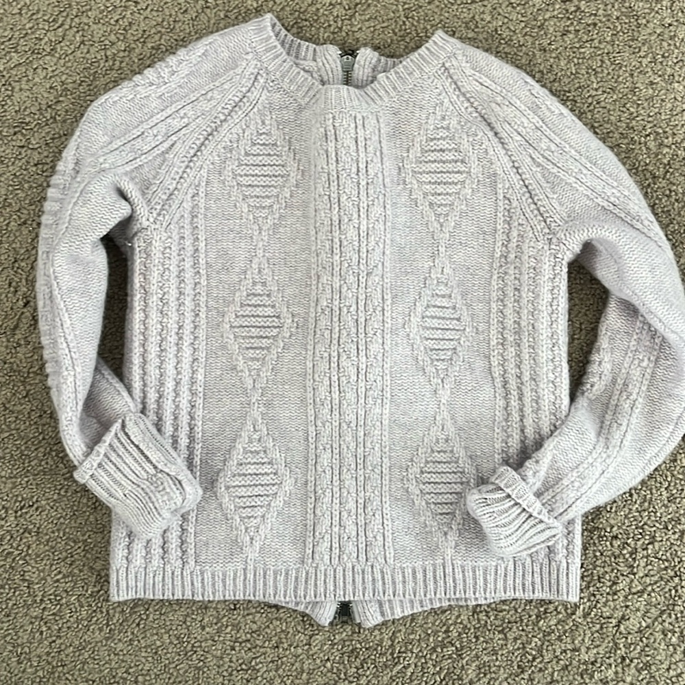 Madewell Lavender Zip-Up Back Sweater, NWOT